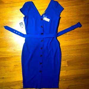 Express Blue Belted Dress Size M